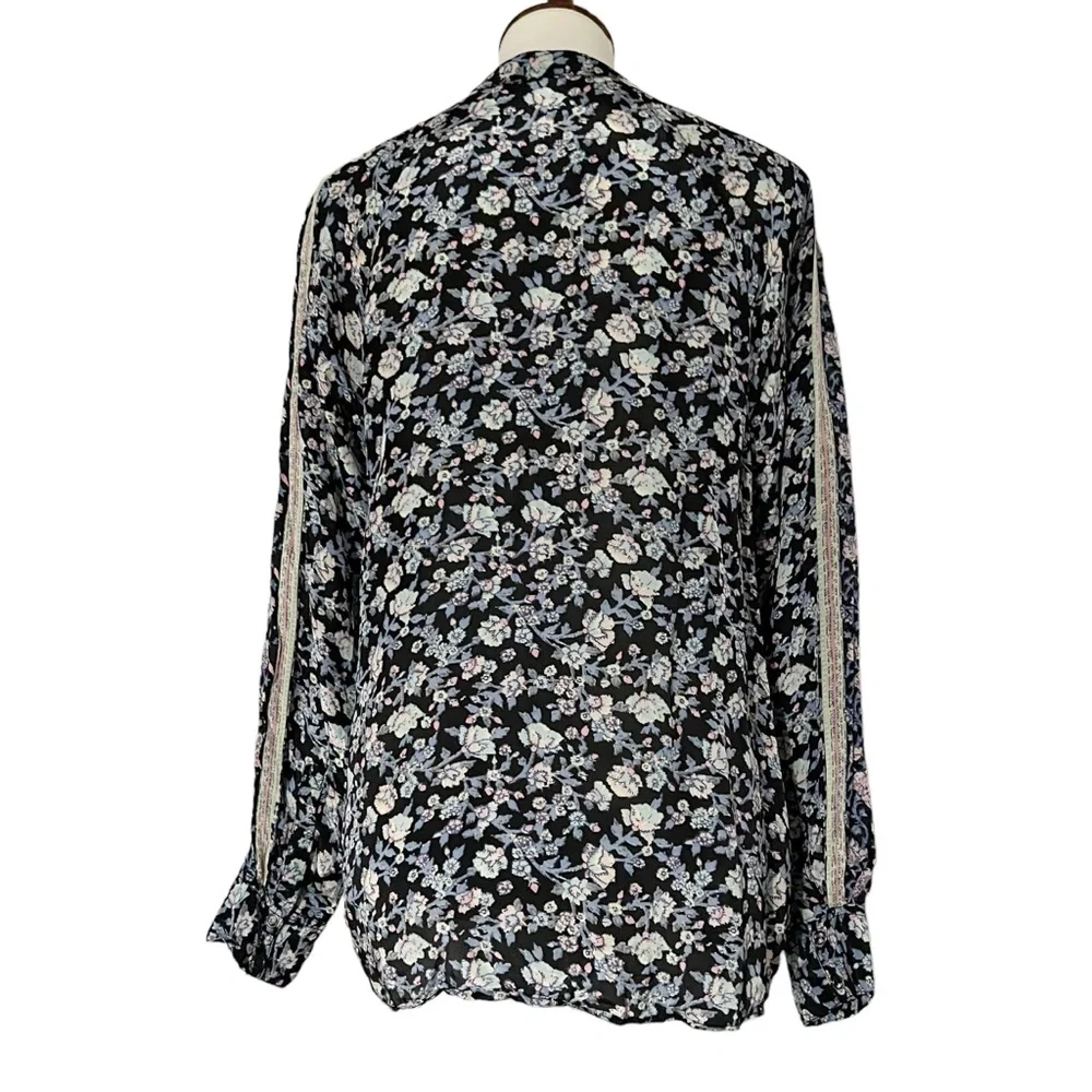 Free People Skyway Drive In Top Women Floral Button Front Blouse *No‎ Belt